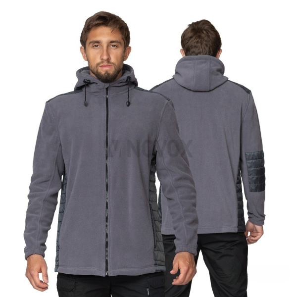 Куртка "Кеми" флисовая с капюшоном тёмно-серая