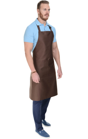 Фартук «BARISTA» с нагрудником, цвет chocolate (темно-коричневый)