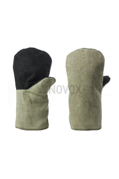 Рукавицы рабочие брезентовые с огнеупорной пропиткой с накладкой из спилка