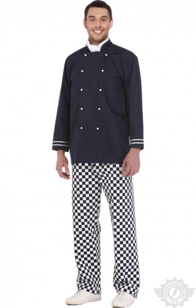 Куртка поварская (китель) "Люкс-Лайт" темно-синяя