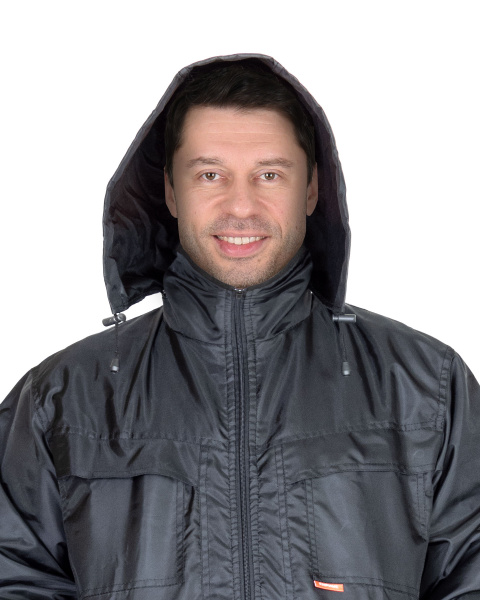 Куртка "Пикник" демисезон. укороченная (тк. Оксфорд 140) черная, на подкладке флис