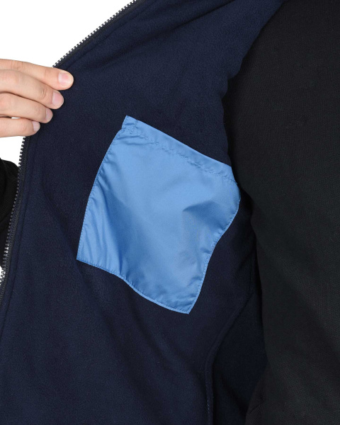 Жилет ЕВРОПА удлиненный (на подкладке флис) темно-голубой