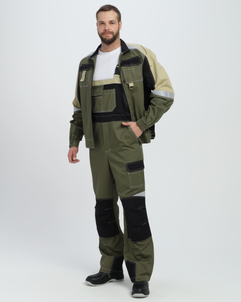 Костюм Формула-2 CH МВО (тк.Смесовая,240) п/к, хаки/черный/бежевый