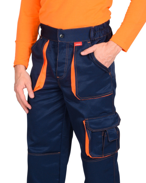 Брюки "CROWN" цв. т.синие с оранжевым