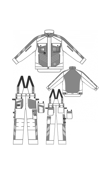 Костюм "Прогресс" , куртка, брюки, темно-серый светло-серый с лимонным