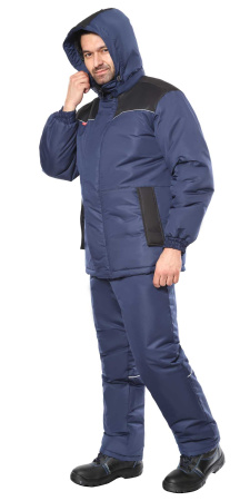 Костюм "КОМФОРТ" зимний, куртка, брюки, синий с чёрным