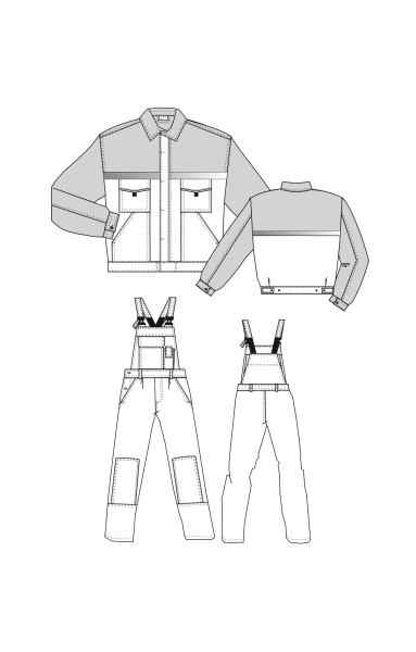 Костюм "Мастер-Люкс", куртка, п/к, светло-серый-красный с СВП (СОП)