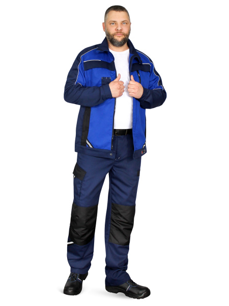 Костюм "КОСТА" куртка+брюки, цв. син/вас/черн (тк.Tomboy)