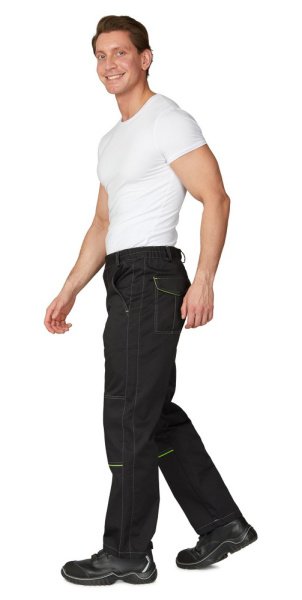 Брюки мужские "Эко-Босс" чёрные/лимонные