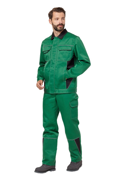Костюм "Страйк 2", куртка, п/к, цвет зеленый/черный