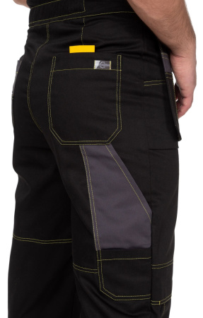 Костюм Профессионал-2 GENESIS (Генезис), куртка, п/к, черный-графит-желтый