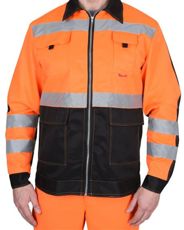 Костюм "МАГИСТРАЛЬ-ЛЮКС" куртка, брюки, оранжевый/черный