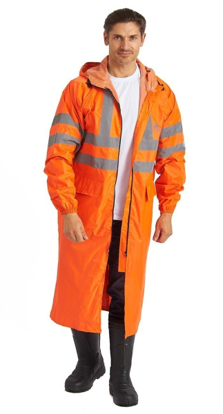 Плащ ВВЗ сигнальный нейлон с ПВХ оранжевый