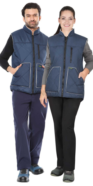 Жилет ЕВРОПА удлиненный (на подкладке флис) синий