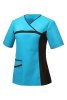 Блуза ЛИНДРЕД (Lindred) ОРИОН женская бирюза/черная, рукав короткий