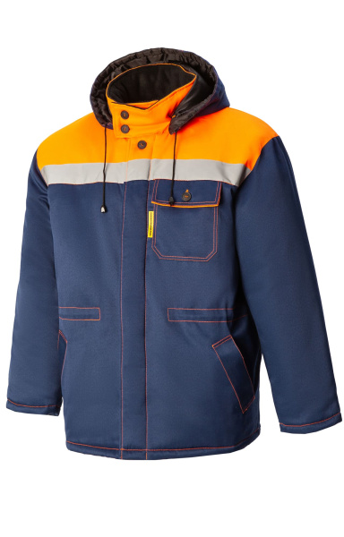 Костюм КОММУНАЛЬЩИК НЬЮ утепленный темно-синий оранжевый