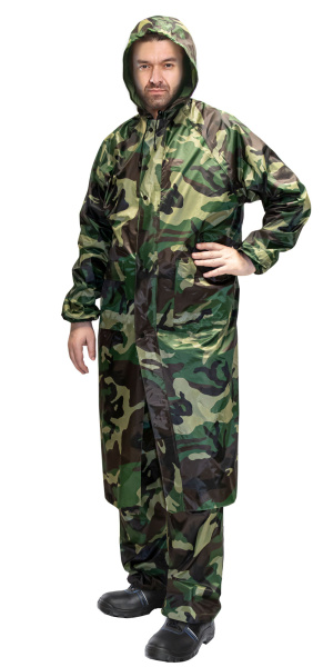 Плащ влагозащитный Стандарт (210 гр/м2) КМФ зеленый