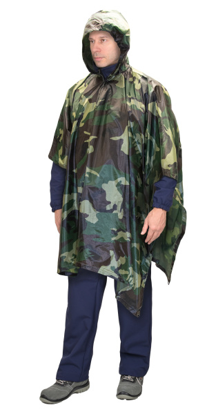 Пончо влагозащитное Стандарт (210 гр/м2) КМФ зеленый