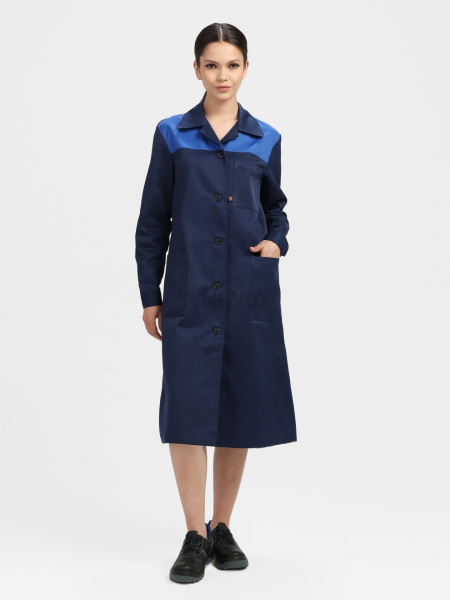 Халат женский Легион (тк.Смесовая,210), т.синий/васильковый