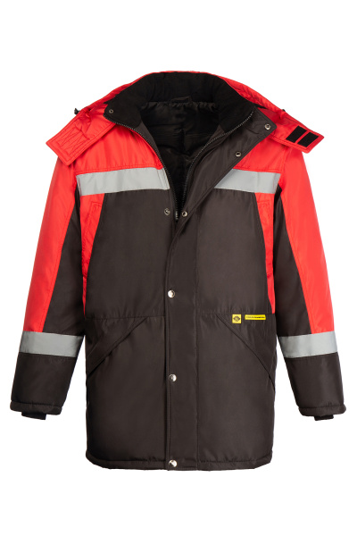 Куртка Марс утепленная черная красная