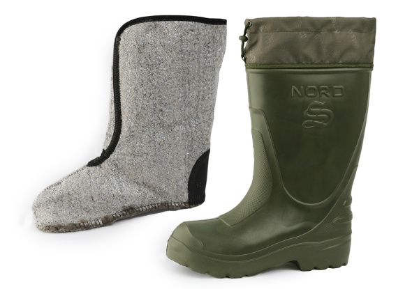 Сапоги ЭВА мужские зимние Nord (STEP) -45 (-55С) , с 4-слойным чулком и манжетой, оливковые