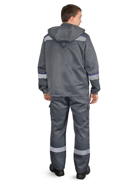Костюм "Грань", куртка с капюшоном+п/к, цв. серый