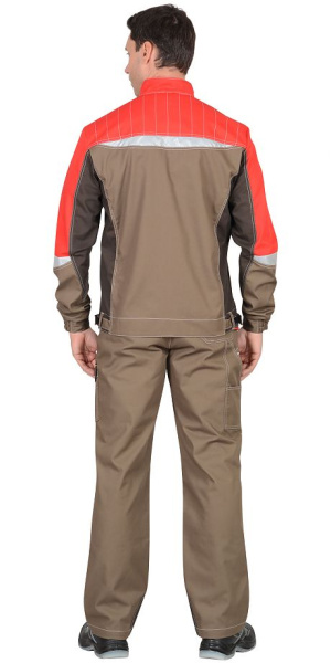 Куртка "Фаворит-Мега", св.корич. с корич. и красным с СОП (ЧЗ)