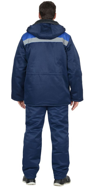 Костюм зимний "Бригадир" куртка, полукомбинезон, т.синий/василек