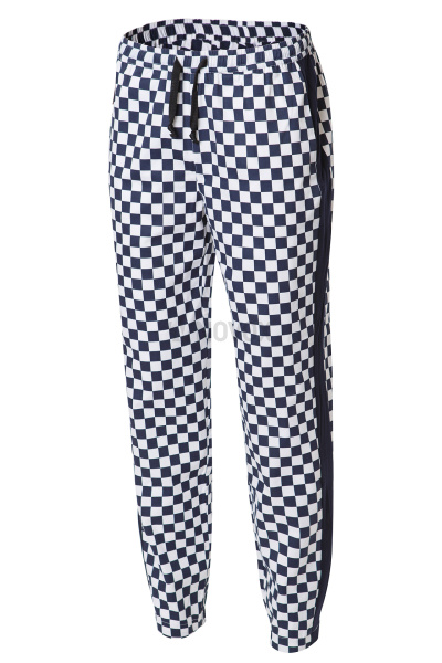 Брюки РИСТРЕТТО ШЕФ джоггеры темно-синие/клетка крупная