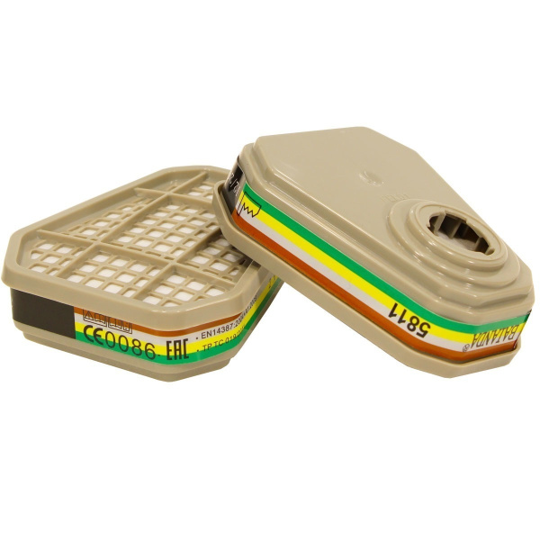 Фильтр для защиты от паров орг. веществ неорг. кислых газов и аммиака BAIANDA 5811 A1B1E1K (2 шт.)