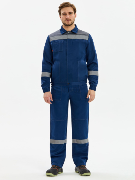 Костюм "Лигор-1" СОП К. (тк.Смесовая,210) брюки, т.синий/серый
