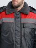 Куртка зимняя Бригада NEW (тк.Оксфорд), т.серый/красный