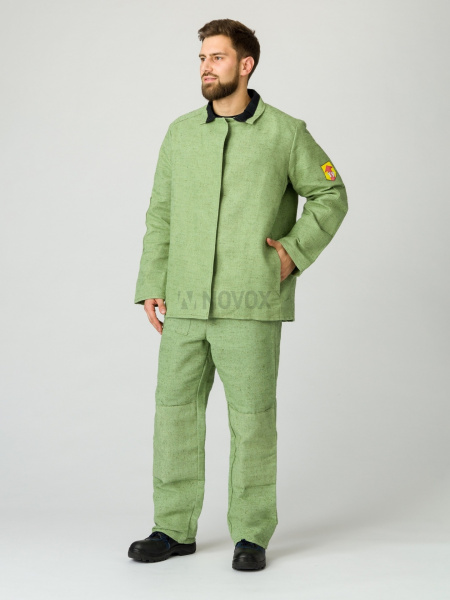 Костюм сварщика усиленный 1 кл.защиты (тк.Брезент, 480), бежевый