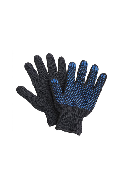 Перчатки рабочие зимние "Агат" двойные п/ш с ПВХ цвет черный