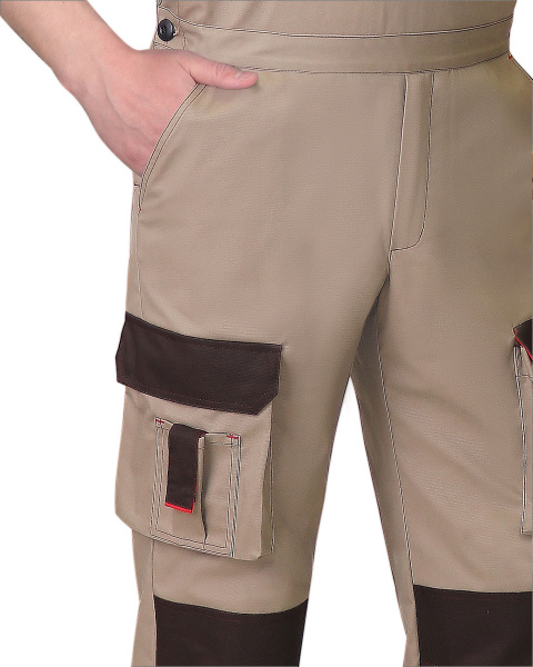 Полукомбинезон СИРИУС-ДЖЕТ БРАУН песочный с т.коричневым тк. мех. стрейч с ВО