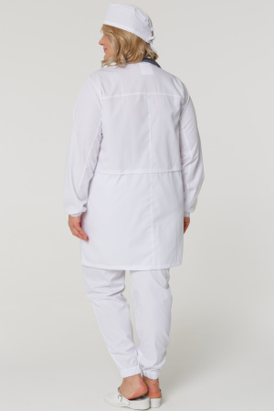 Халат ГВЕНН женский белый, длинный рукав, кнопки