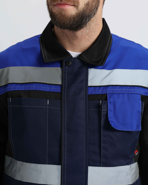 Костюм Виват-2 Премиум UZ (тк.Смесовая,240) п/к, т.синий/черный/васильковый