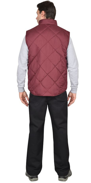 Жилет ЕВРОПА удлиненный (на подкладке флис) бордовый