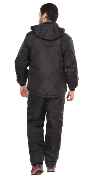 Куртка зимняя "ПРАГА-Люкс" удлиненная с капюшоном, черный