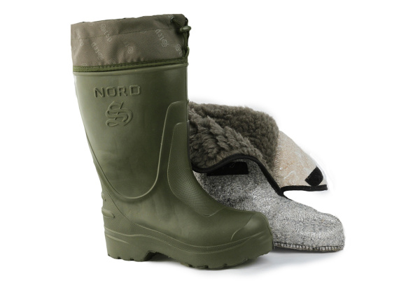 Сапоги ЭВА мужские зимние Nord (STEP) -45 (-55С) , с 4-слойным чулком и манжетой, оливковые
