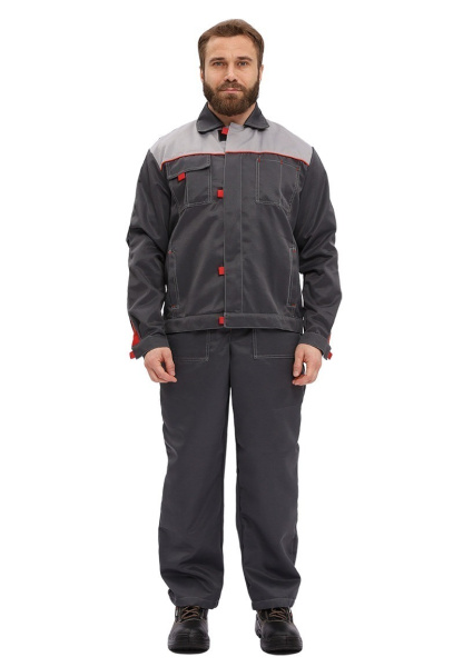 Костюм рабочий Фаворит, серый/светло-серый, п/к, 80% ПЭ 20% ХБ