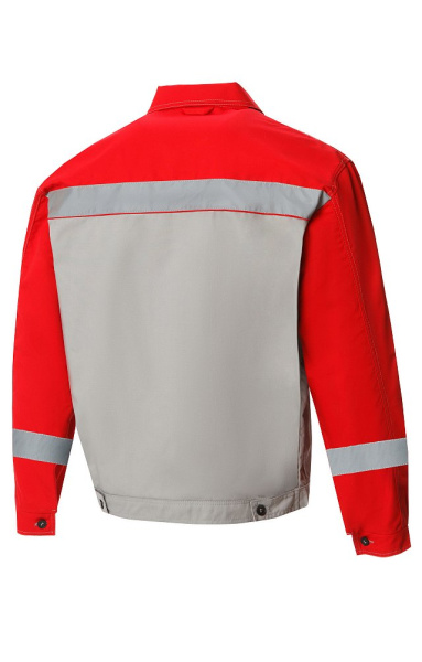 Костюм Мастер-Люкс с СВП св.серый/красный, куртка, п/к