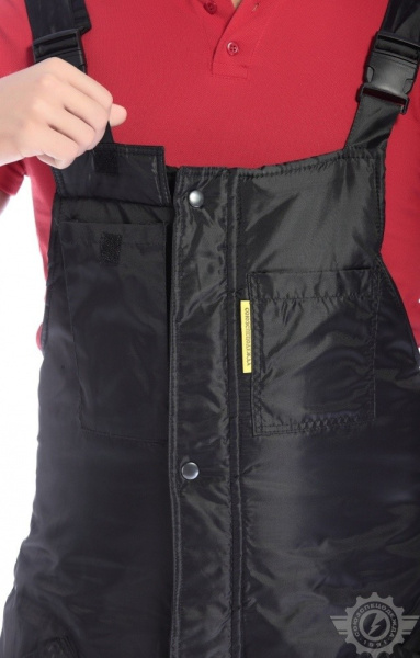 Полукомбинезон зимний непромокаемый ткань Оксфорд черный