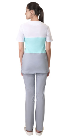 Костюм "РИАНА" женский серый с мятным