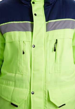 Костюм зимний "ЗИМНИК" куртка/брюки, цвет: лимонный/т.синий