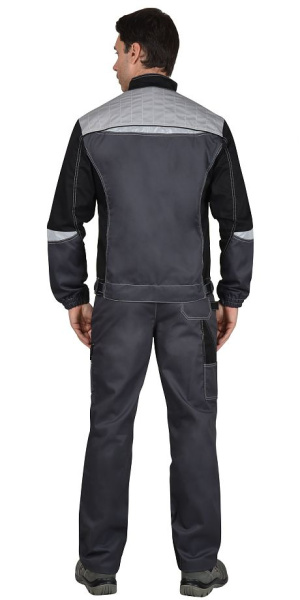 Куртка "Фаворит-Мега", серая с черн., СОП тк. Rodos (ЧЗ)