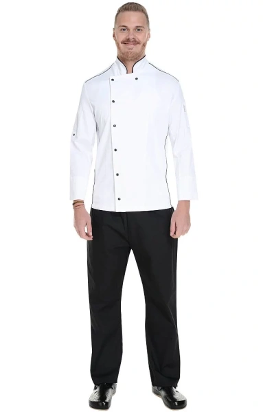 Китель поварской RICON (РИКОН) black (белый)