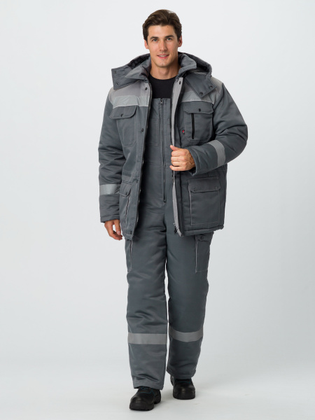 Костюм зимний "Нейч-2" СОП (тк.Смесовая,210) п/к, серый/св.серый