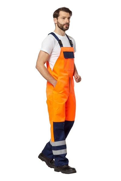 Костюм рабочий мужской "Спектр-Сигнал" сигнальный с СОП цвет оранжевый/темно-синий