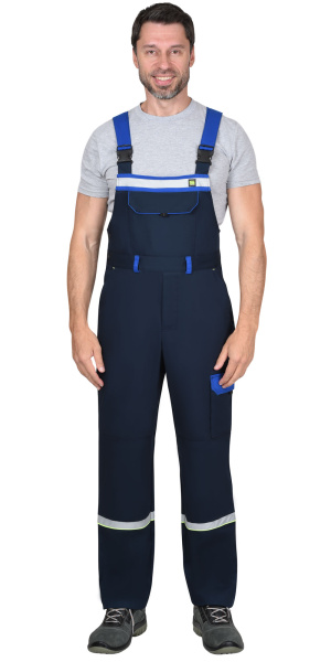 Костюм ПРАКТИК-ЛЮКС-РОСС куртка, п/к, т.синий с васильк. 80% х/б, пл. 260 г/кв.м